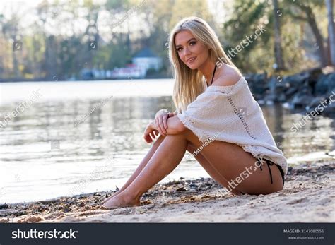 Gorgeous Blonde Bikini Model Poses Outdoors Stock Photo Shutterstock
