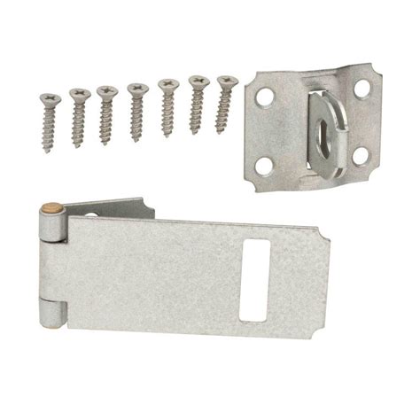 National Hardware 4 12 In Zinc Plated Double Hinge Safety Hasp N103 291 The Home Depot