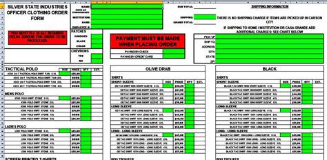 T Shirt Order Forms Template Mous Syusa