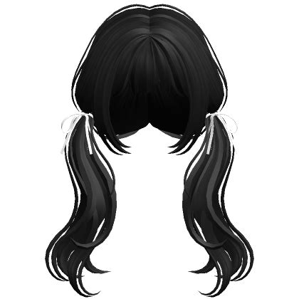 Curly Low Pigtails Black 2 Roblox