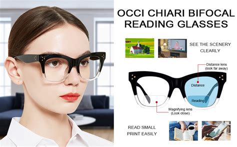 Amazon Occi Chiari Bifocal Reading Glasses Women Blue Light