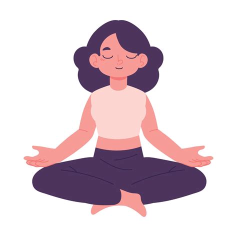 Woman Doing Meditation 16767151 Vector Art At Vecteezy