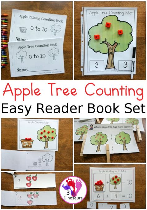 Apple Tree Counting Easy Reader Book 3 Dinosaurs