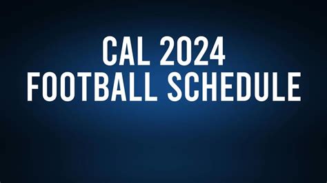 Cal Bears Football Schedule 2024 Pdf - Mable Rosanne