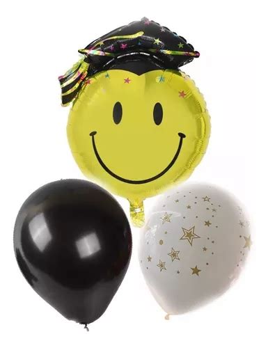 Globos Graduaci N Pz Graduado Birrete Happy Face Kit Mercadolibre