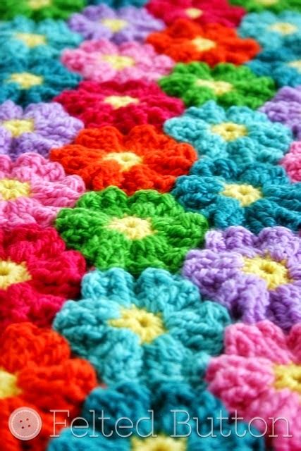 Waikiki Wildflower Crochet Pattern Ta Dah Felted Button