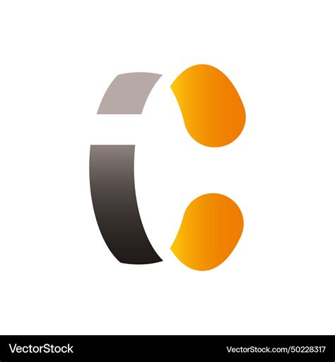 Letter i and c logo design concept isolated Vector Image