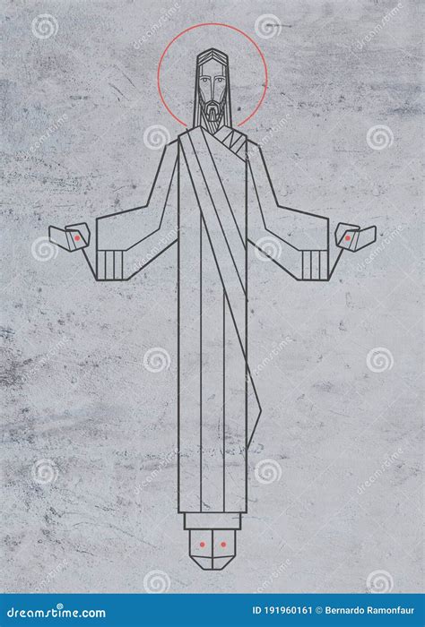 Jesus Christ With Open Hands Illustration Stock Illustration Illustration Of Christ Catholic