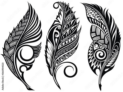 Photo Vector Peerless Decorative Feathers Tribal Design Tattoo