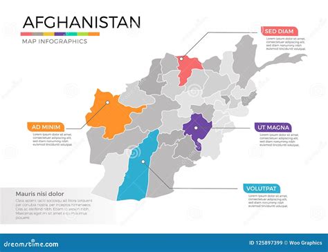 Afghanistan Map Infographics Vector Template With Regions And Pointer