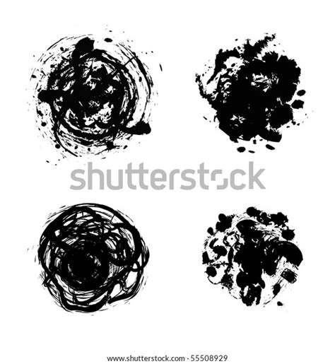 Black Inkblots Vector Version Gallery Stock Illustration