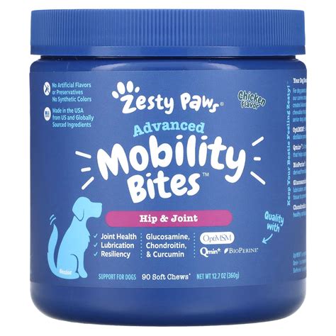 Zesty Paws Advanced Mobility Bites For Dogs Hip And Joint Senior