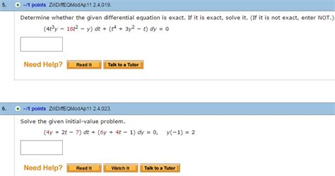 Solved Determine Whether The Given Differential Equation Is Chegg