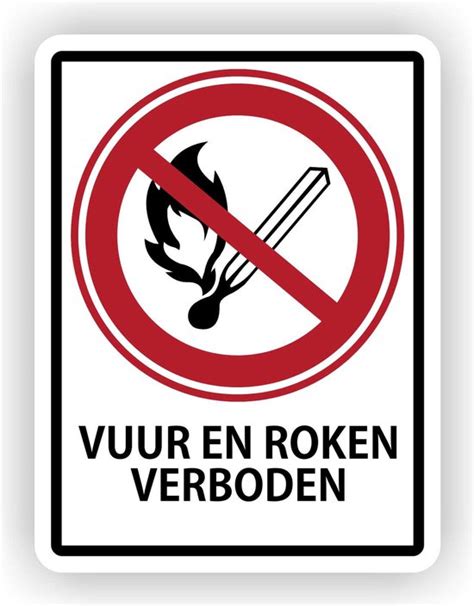 Vuur En Roken Verboden Sticker Bol