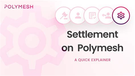 Settlement On Polymesh Youtube