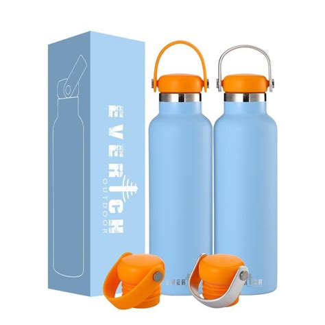 Everich Double Wall Insulated Stainless Steel Sports Water Bottle With