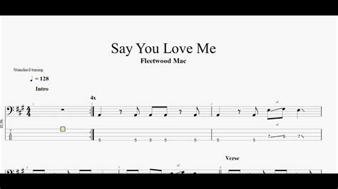 Fleetwood Mac Say You Love Me Bass Tab Youtube