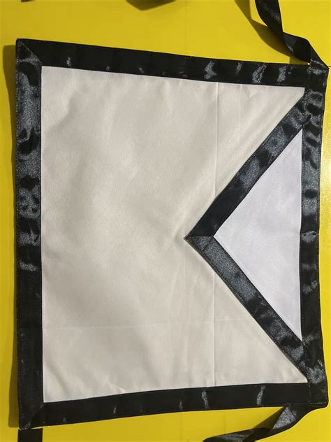 Masonic White 100 Cotton Duck Apron With Mourning Ribbon For