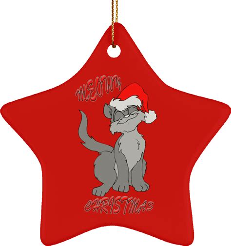 Meowy Cat Ornamento De Arbol De Navidad Verde Christmas Photo Card