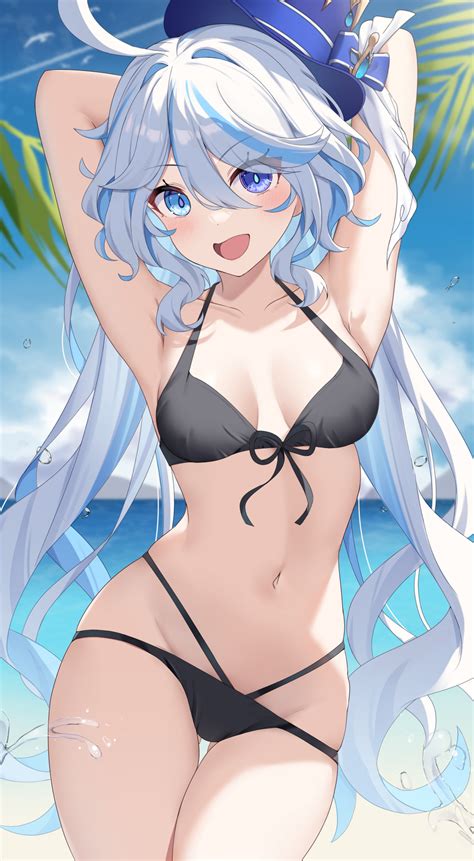 Nyuu Pixiv Genshin Impact Furina Bikini Heterochromia