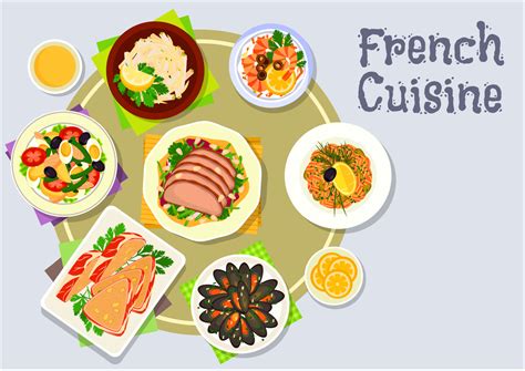 French Cuisine Dinner Dishes Icon For Menu Design 11790681 Vector Art