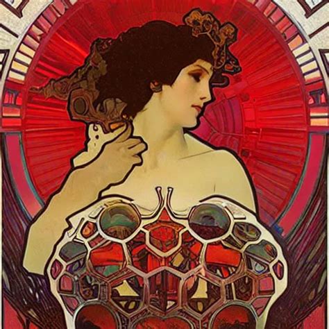 Chrome Spheres On A Red Cube By Alphonse Mucha Stable Diffusion OpenArt