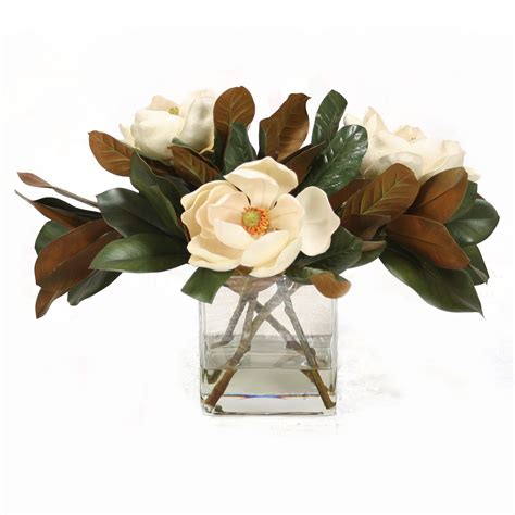 Distinctive Designs Magnolia Floral Arrangement In Vase Wayfair
