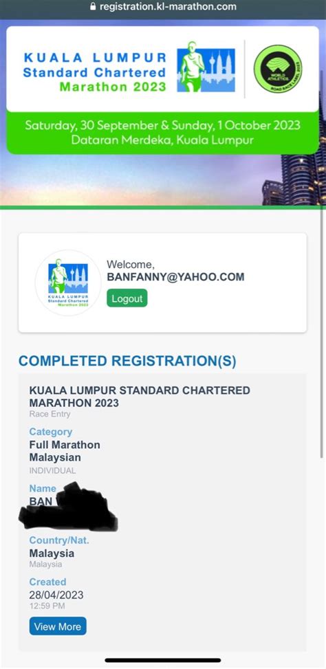 Kuala Lumpur Standard Chartered Marathon 2023 Bib Tickets Vouchers