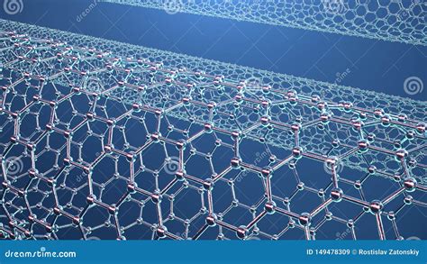 3d Illustration Structure Of The Graphene Tube Abstract Nanotechnology