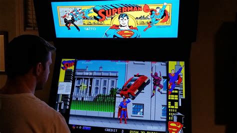 Superman Arcade Cabinet Mame Playthrough W Hypermarquee Youtube