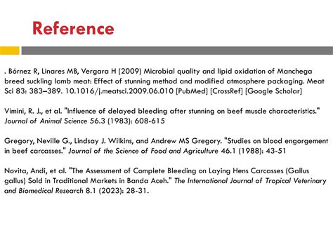 Bleeding In Slaughtered Animals And Its Effect In Meat Quality Ppt