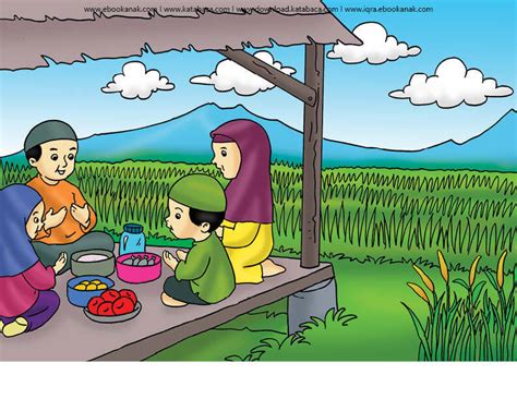 Gambar Makan Siang Di Saung Dekat Sawah Ebook Anak Ebook Anak