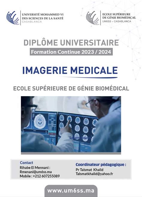 DU Imagerie Médicale 2024 Centre Mohammed VI de Formation Continue