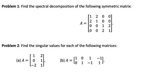 Solved Problem 1 Find The Spectral Decomposition Of The