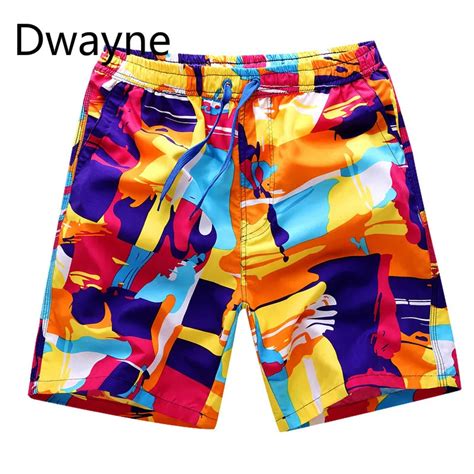 2017 Summer Mens Beach Shorts Candy Colors Brand Printed Boardshort Bermuda Masculina Hot Sale