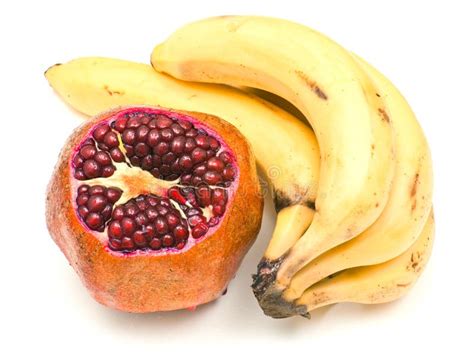 Pomegranate And Bunch Of Bananas Stock Photo Image Of Meal Fruit