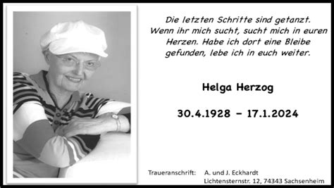 Kondolenzbuch Von Helga Herzog Stuttgart Gedenkt De