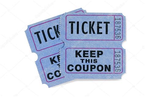 Blue raffle tickets with coupon attached — Stock Photo © david_franklin #106274404