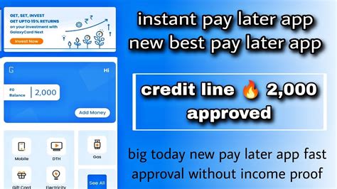 Instant Pay Later App Galaxy Card Credit Line Without Income