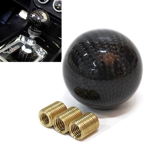 Black Carbon Fiber 5 6 Speed MT Fit Manual Transmission Gear Shift Knob