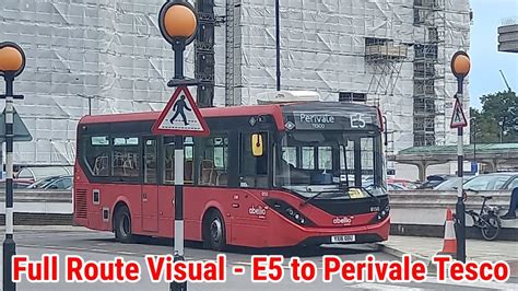 Full Route Visual London Bus Route E5 Southall Toplocks Est To