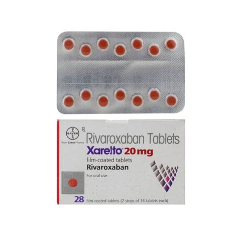 Rivaroxaban Tablets Xarelto 20 Mg Bayer Pharmaceuticals Pvt Ltd