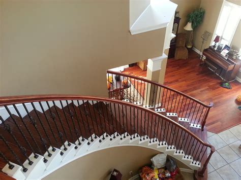 Replaced Wood With Wrought Iron Balusters Traditional Staircase