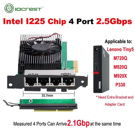 Intel I225 Chips 4 Port 2 5G RJ45 Network Adapter PCIe PCI Express Quad