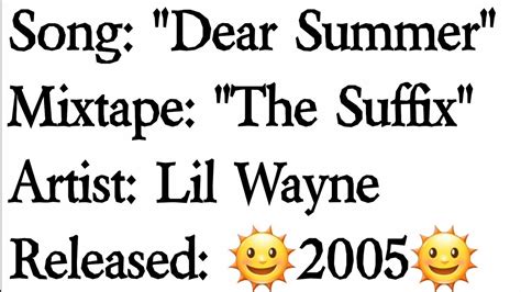 Lil Wayne Dear Summer Lyricsexplicit Youtube