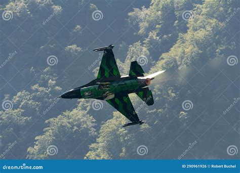 Lockheed Martin F Am Falcon Fighter In Mollis In Switzerland