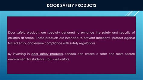 Ppt Why Door Safety Products Are Essential In Schools Powerpoint