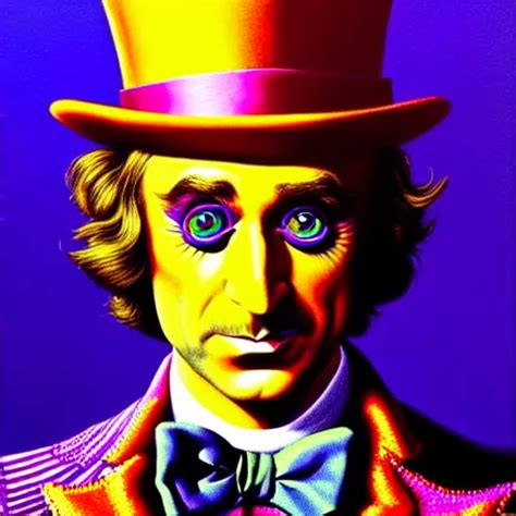 An Extremely Psychedelic Portrait Of Willy Wonka Stable Diffusion