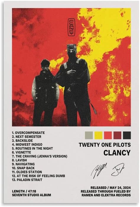 Jinze Twenty One Poster Pilots Clancy Album Cover Posters For Room Aesthetic Canvas