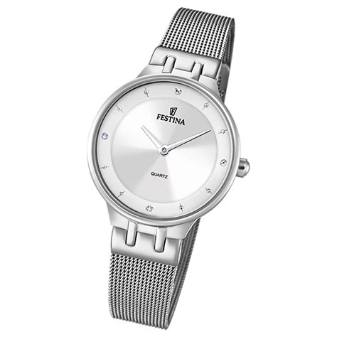 Festina Damenuhr Mademoiselle F Armbanduhr Edelstahl Silber